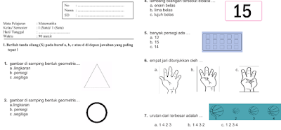 Kumpulan Soal UAS,UKK SD Terbaru 2016 