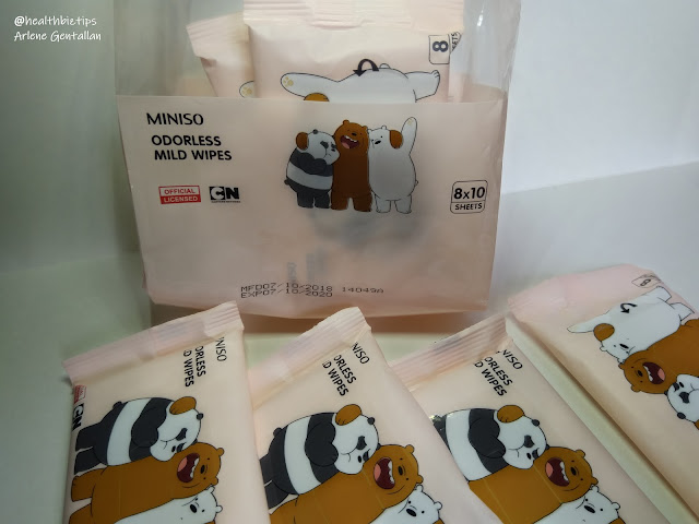 Miniso We Bare Bears Odorless Mild Wipes Review | Healthbiztips