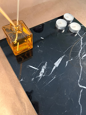black marble bath tray