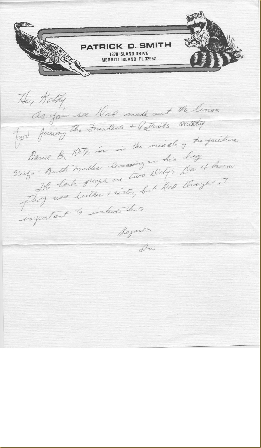 Patrick D. Smith letter regarding David B Doty genealogy_0001