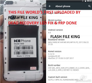ice Phone i999 Flash File (Dead & Frp Fix) MT6580 6.0 Marshmallow Download