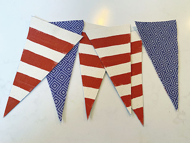 reversible striped flags with blue