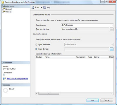 Restaurar una Base de Datos SQL SERVER