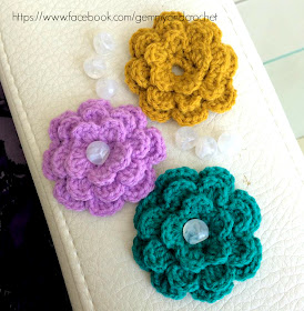 crochet flower, crochet flower accent, flower for embellishment, crochet embellishments