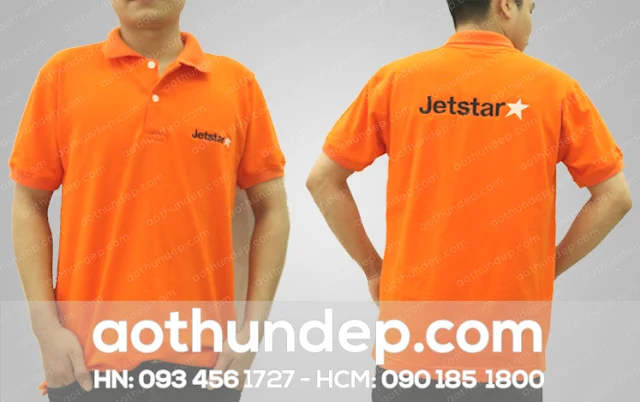 250 Áo Cổ Trụ Màu Cam Hãng Hàng Không JetStar