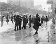 On the streets in a New York blizzard, 1899 (on the streets in new york blizzard )