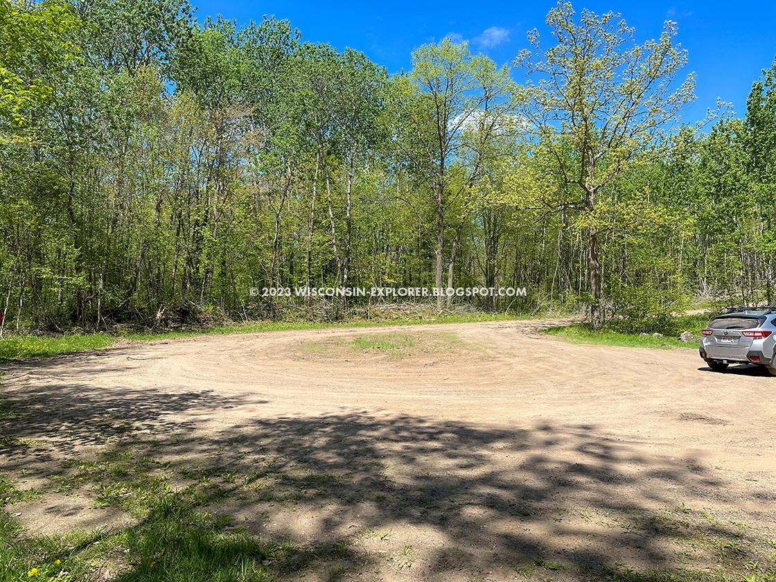 a circular gravel parking lot