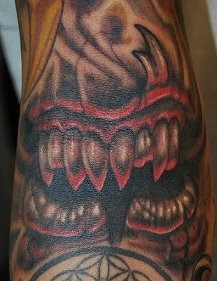 evil mouth with torn lip tattoo evil mouth tattoo with torn
