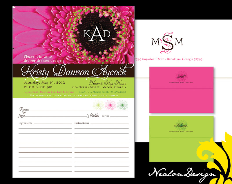 I'm very pleased with how these pink and green gerber daisy invitations 