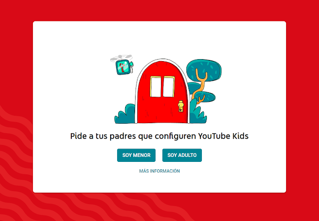 Pantalla de inicio de YouTube Kids