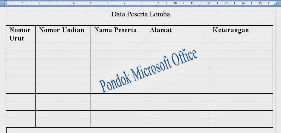 Cara Memasukkan Nomor Urut pada Tabel Microsoft Office 