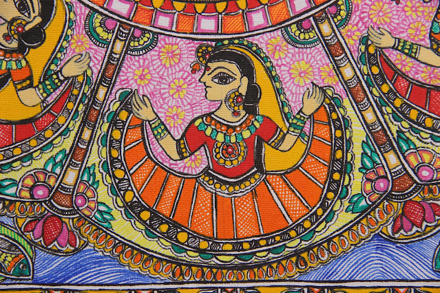 madhubani women heavy details