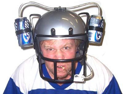 beer football helmet