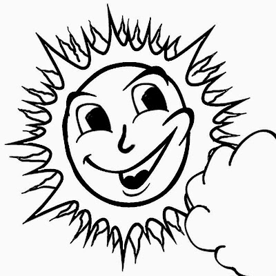 Nice hot weather sky happy summer coloring page sun art for kids and kindergarten drawing activities