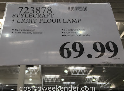Deal for the StyleCraft 3 Light Floor Lamp at Costco