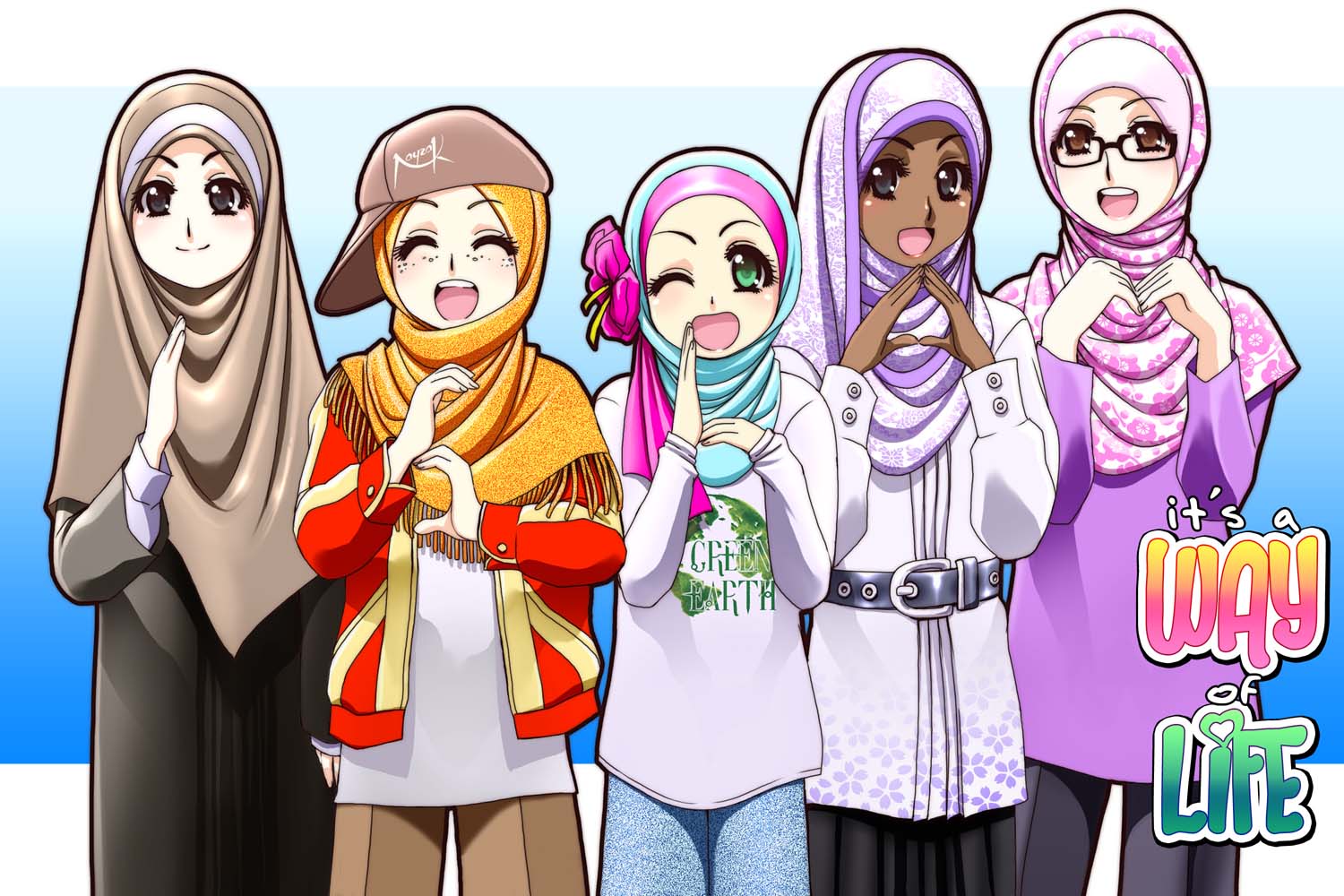 Kumpulan Gambar Kartun Muslimah Pakai