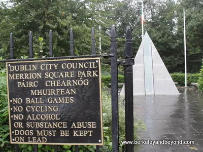 entrance to Merrion Square Park in Dublin, Ireland