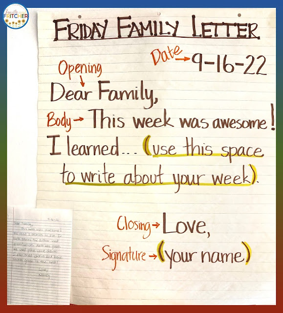 writing friendly letters anchor chart
