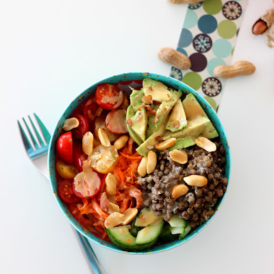 Illustration Veggie Bowl Lentilles - Avocat