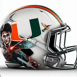 Miami (FL) Hurricanes Harry Potter Concept Football Helmet