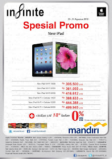 Spesial promo New iPad dari Infinite dan Bank Mandiri
