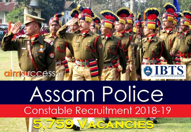 Assam Police Constable Recruitment 2018: 5,759 Vacancies