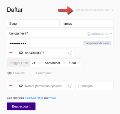 Cara Membuat Akun Email Baru di Yahoo Mail/Ymail.com