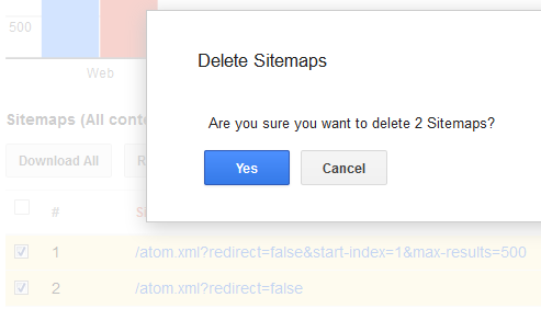 delete sitemaps