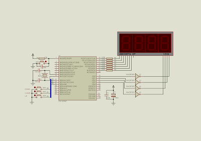Making a digital up down counter using PortB interrupt on change of PIC16F887 with Multiplexed Display