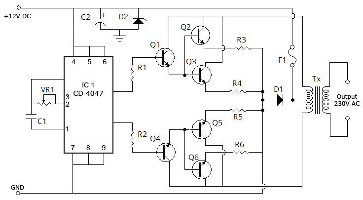  Simple  100 Watt Inverter  Diagram  and Circuit 