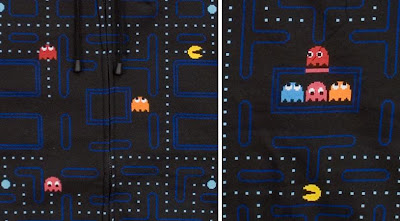 Pac-Man Arcade Hoodie Front and Back Graphic Close-Ups