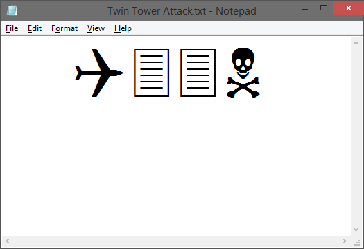 World Trade Center Attack by Notepad