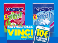Logo Vivident Blast ''Ricaricati con gusto'' e vinci 1.464 ricariche telefoniche da 10€