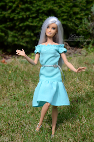 Batiste cotton dress for Barbie doll made to move