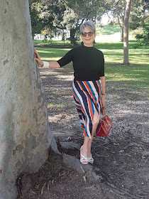 MY NEW MAXI SKIRT IN BOLD STRIPES