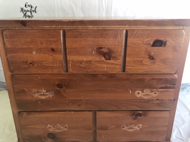 pine dresser drawer scratches