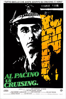 CRUISING. Italia. Cartel: 100 x 140 cms. A LA CAZA. Cruising. 1980. Estados Unidos. Dirección: William Friedkin. Reparto: Al Pacino, Paul Sorvino, Karen Allen, Richard Cox, Joe Spinell, Don Scardino, Powers Boothe, James Remar, Ed O'Neill, Jay Acovone, Randy Jurgenson, Barton Heyman, Gene Davis, Arnaldo Santana, Larry Atlas, Allan Miller, Sonny Grosso, Michael Aronin, William Russ, Mike Starr, Steve Inwood, Keith Prentice, Leo Burmester, James Sutorius, Richard Jamieson, Jimmie Ray Weeks, James Hayden, Robert Osth, Henry Judd Baker, Burr DeBenning, Ray Vitte, Bob Duggan, Dan Sturkie, Linda Gary.