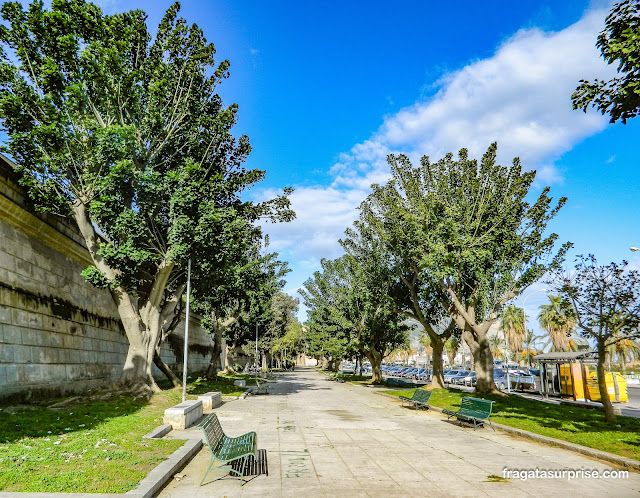 Foro Itálico nas antigas muralhas de Palermo na Sicília