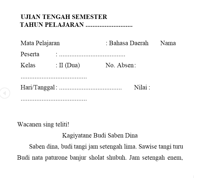 Contoh Soal Uts Bahasa Inggris Kelas 2 Sd Semester 2017