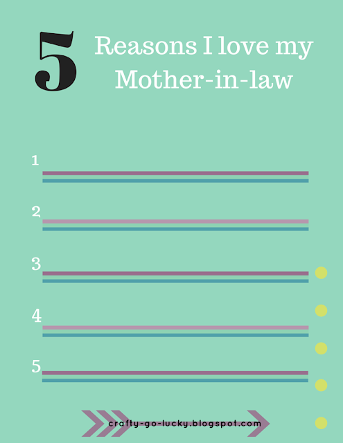 Printable Mother's Day Cards (FREE)--5 Reasons why I love my Mother Or Mother-in-Law