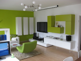 Sala verde y blanco