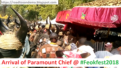 Arrival of Paramount chief at Feok festival 2018 durbar grounds