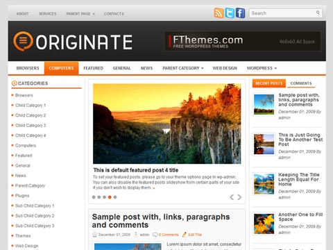 Originate Free WordPress Theme