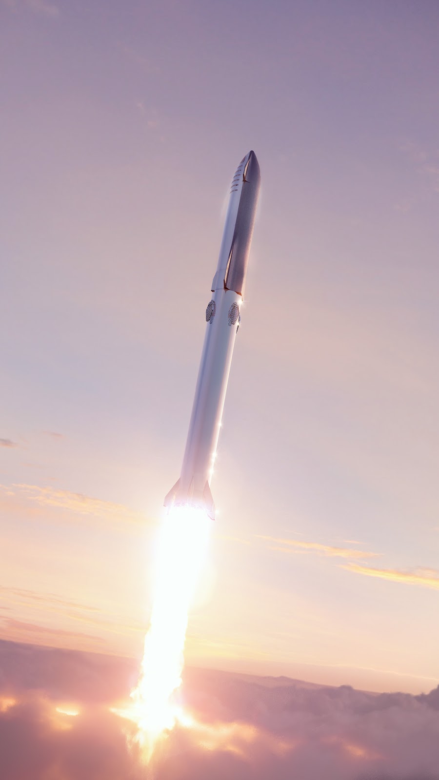 9:16 mobile HD wallpaper of SpaceX's new Starship Super Heavy launch