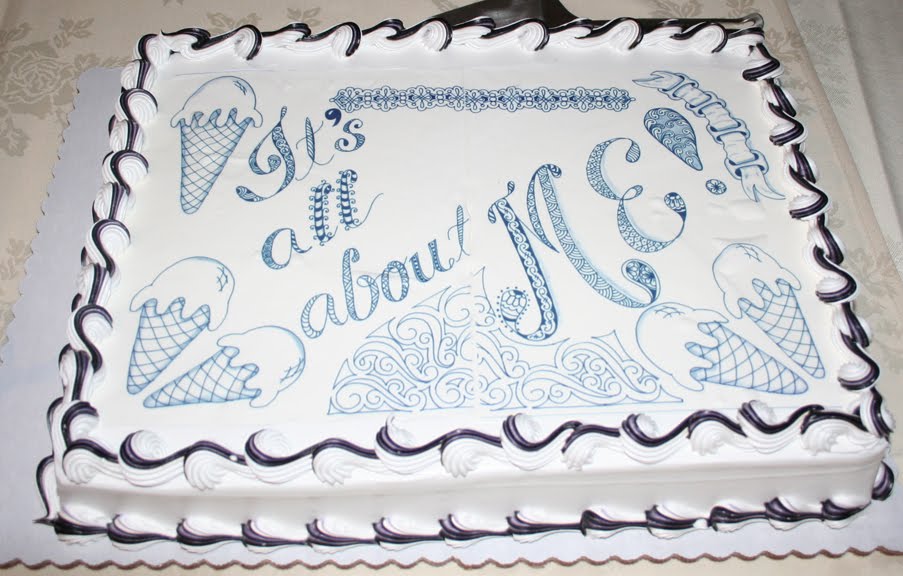  celebrated her 60th birthday with a Zentangle-decorated ice cream cake.