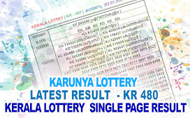 KARUNYA LOTTERY LATEST RESULT | KR 480 | KERALA LOTTERY | SINGLE PAGE RESULT