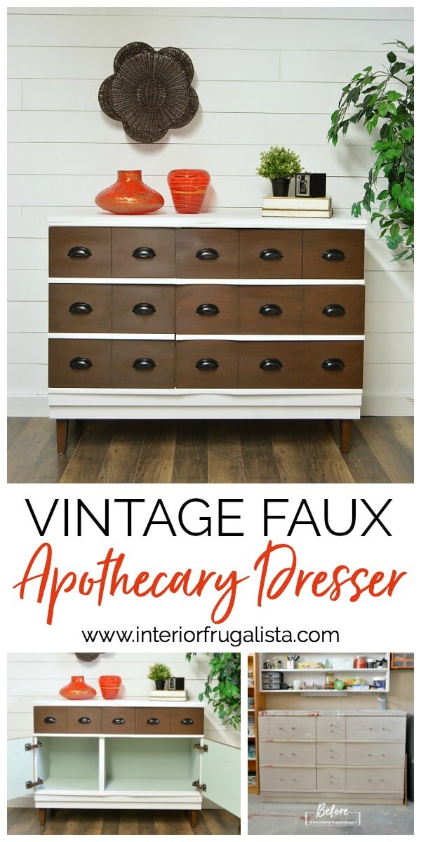 Vintage Faux Apothecary Dresser Before and After