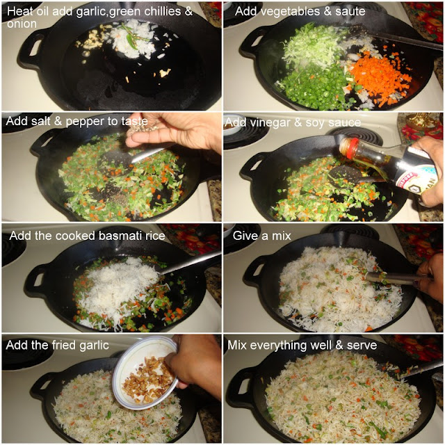 images of Burnt Garlic Vegetable Fried Rice Recipe /  Burnt Garlic Fried Rice