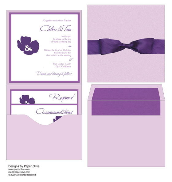 modern and minimalist purple invitation concept by paper olive