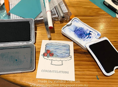 #CTMHVandra, CTMH, SOTM, S1906, Congratulations, cake, shimmer, Shimmer Brush, painting, watercolour brushes, Water colour Paints, painting with ink, Birthday, Wedding, Rose, color dare, Colour Dare Challenge, 